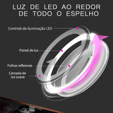 Espelho Ampliador LED MakeFace - Aço Inoxidável®