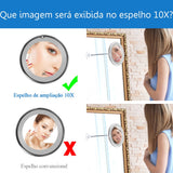 Espelho Ampliador LED MakeFace - Aço Inoxidável®
